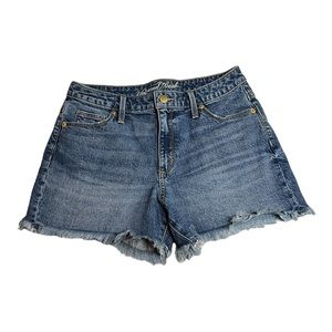 universal thread High Rise Shortie Raw Hem Fray Denim Jean Shorts 6